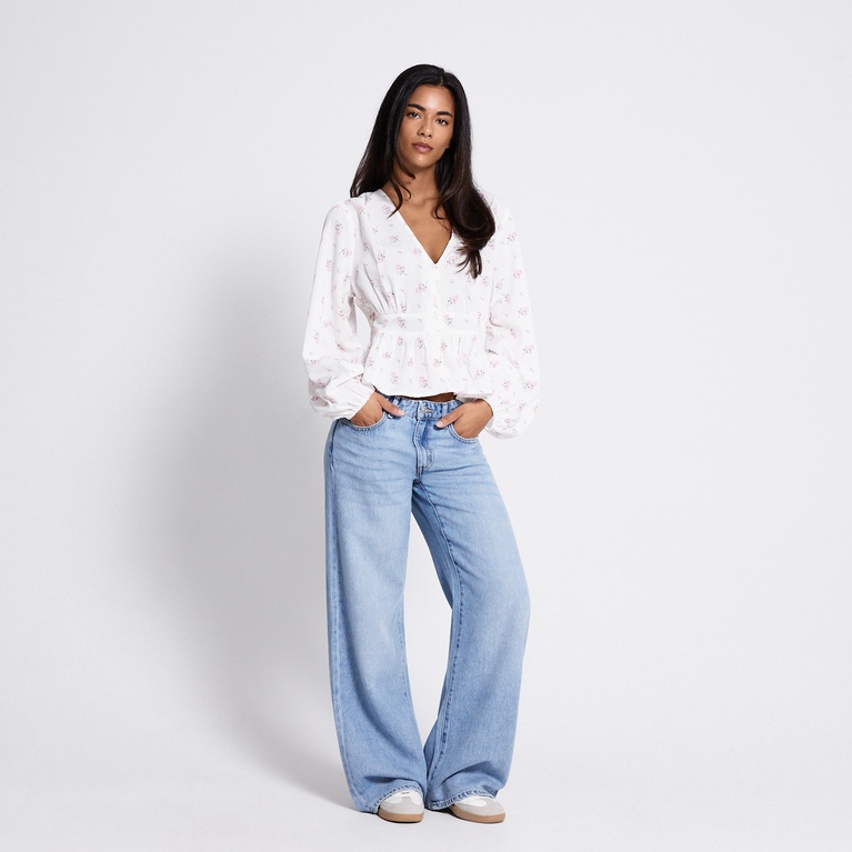 V-neck peplum blouse "Gianna"